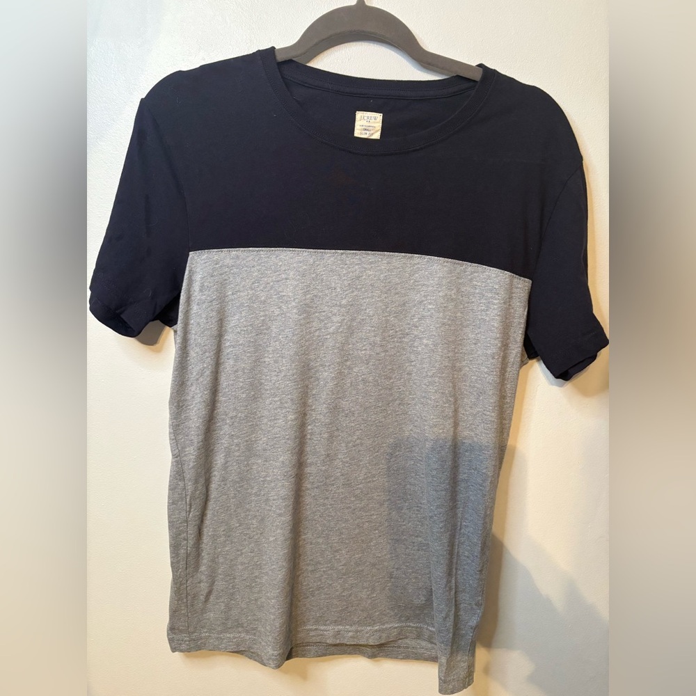 J.Crew Navy and Gray Tshirt Slim Fit Small